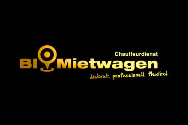 Vergoldetes BI Mietwagen Logo