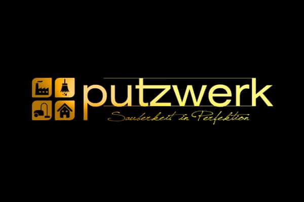 Putzwerk vergoldetes Logo